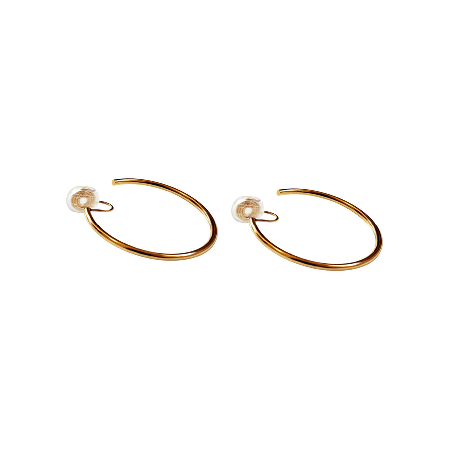 Gold 40mm Hoop Clip Angle Adjustable Spiral Clip On Earrings
