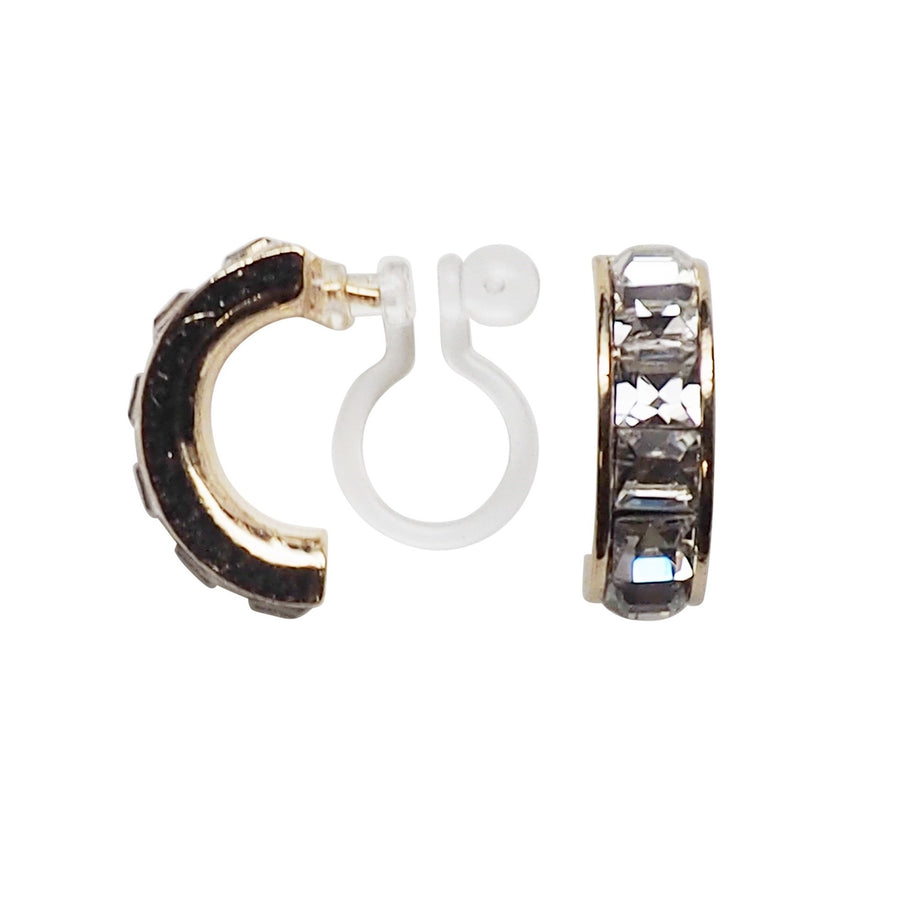 Swarovski Crystal Invisible Clip On Hoop Earrings - Miyabi Grace