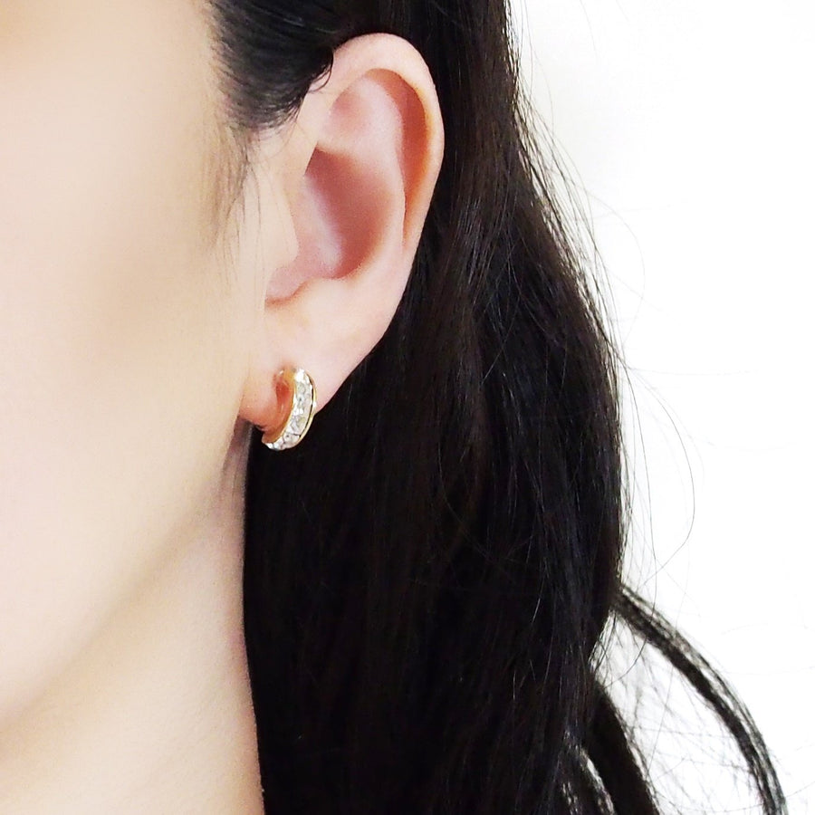 Swarovski Crystal Invisible Clip On Hoop Earrings - Miyabi Grace