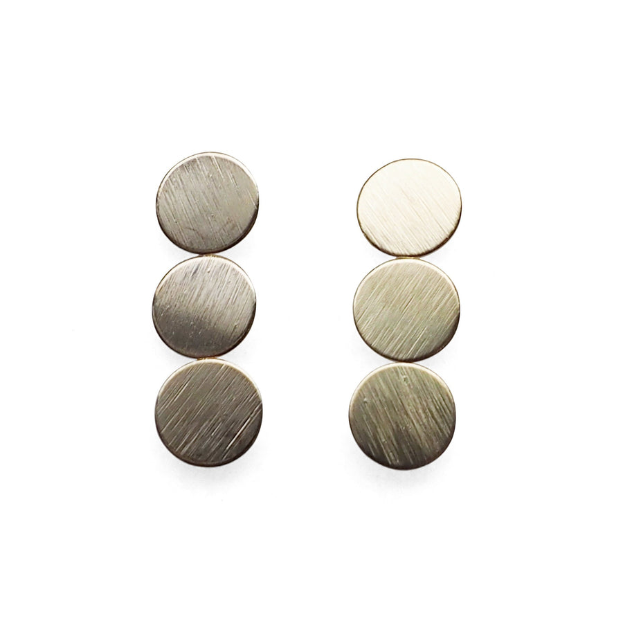 Triple coin invisible clip on earrings ( Gold tone ) - miyabigracejewelry.com
