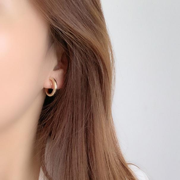 Gold 20mm Thick Hoop Clip Angle Adjustable Spiral Clip On Earrings