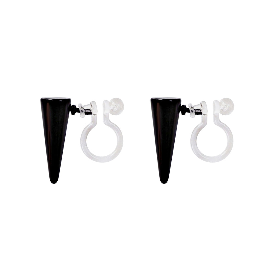 Small Black Spike BTS K-POP Invisible Clip On Earrings