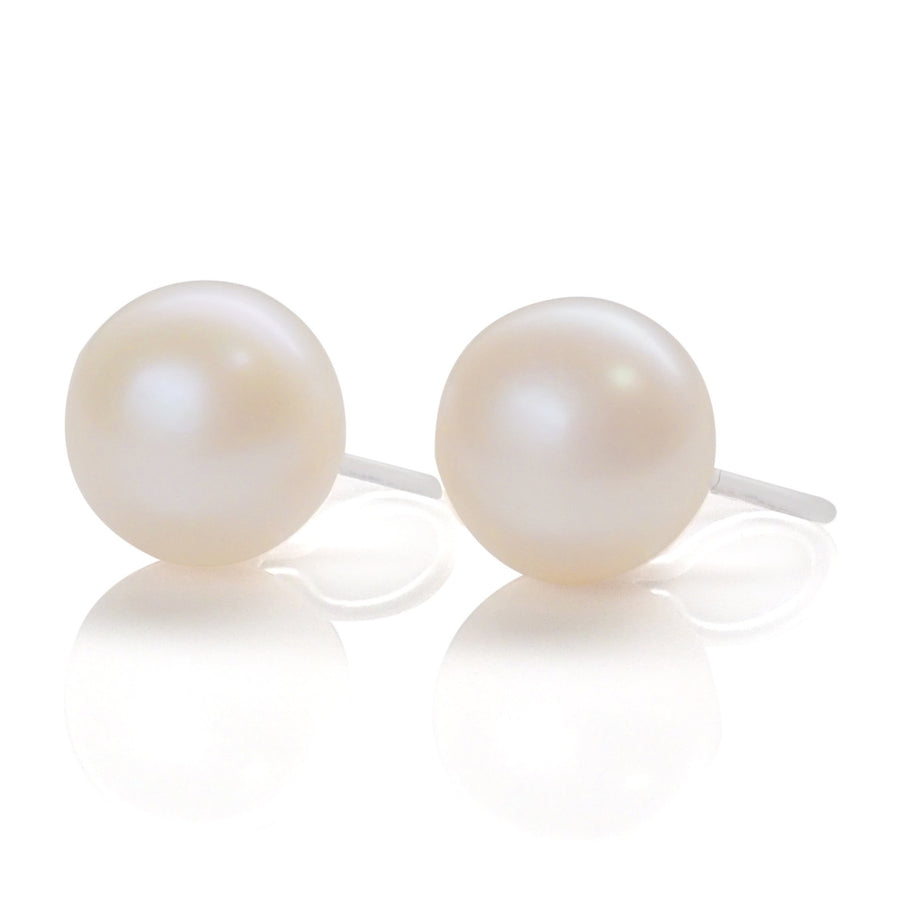 12 mm Freshwater pearl invisible clip on stud earrings - miyabigracejewelry.com