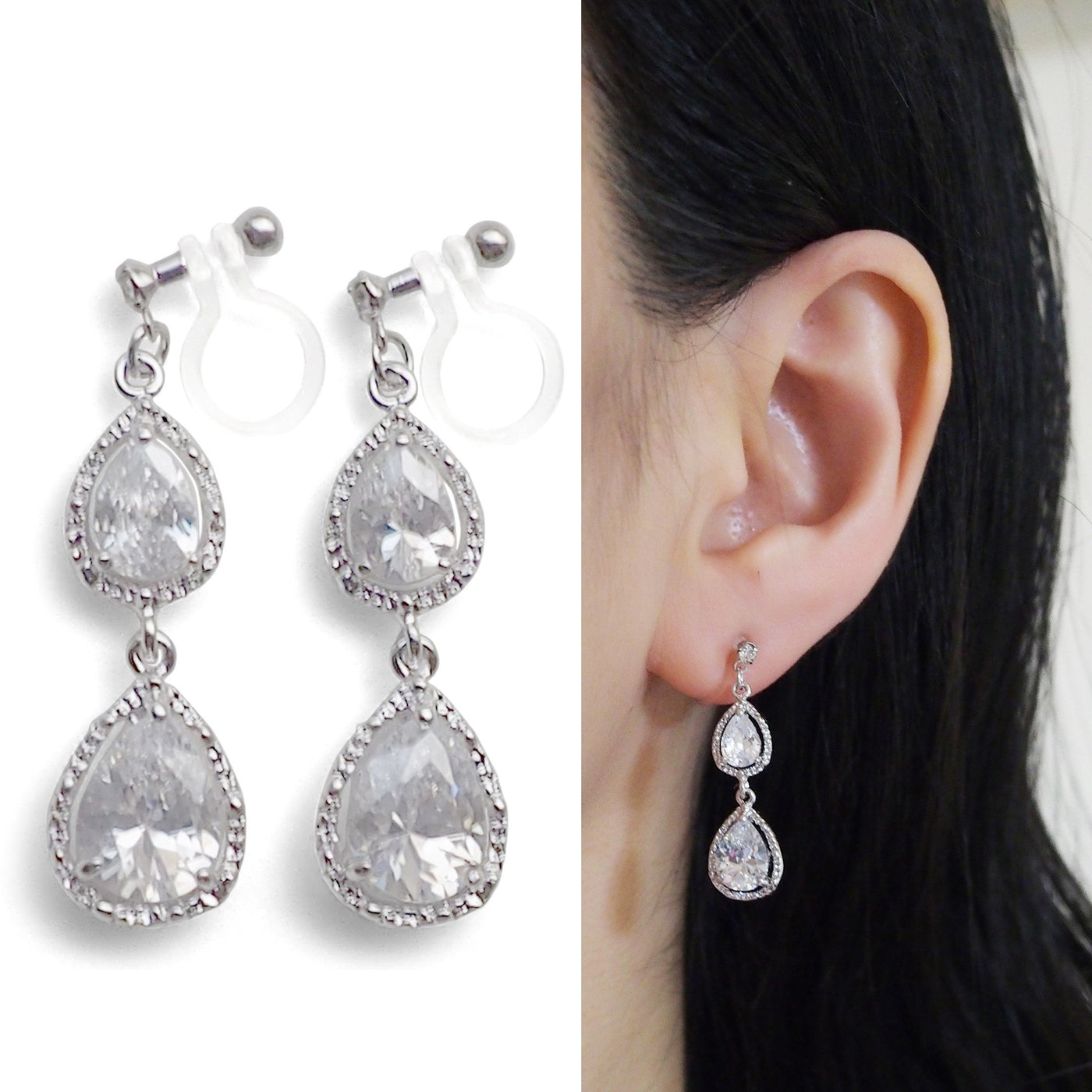 <img src=”Comfortable Bridal Wedding Silver Chandelier CZ Cubic Zirconia Crystal Invisible clip on earrings MiyabiGrace” alt=”Comfortable Bridal Wedding Silver Chandelier CZ Cubic Zirconia Crystal Invisible clip on earrings MiyabiGrace”/>