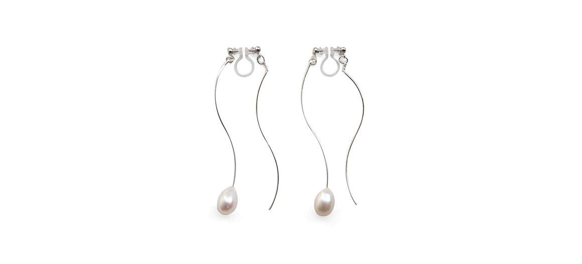 Freshwater pearl invisible clip on earrings