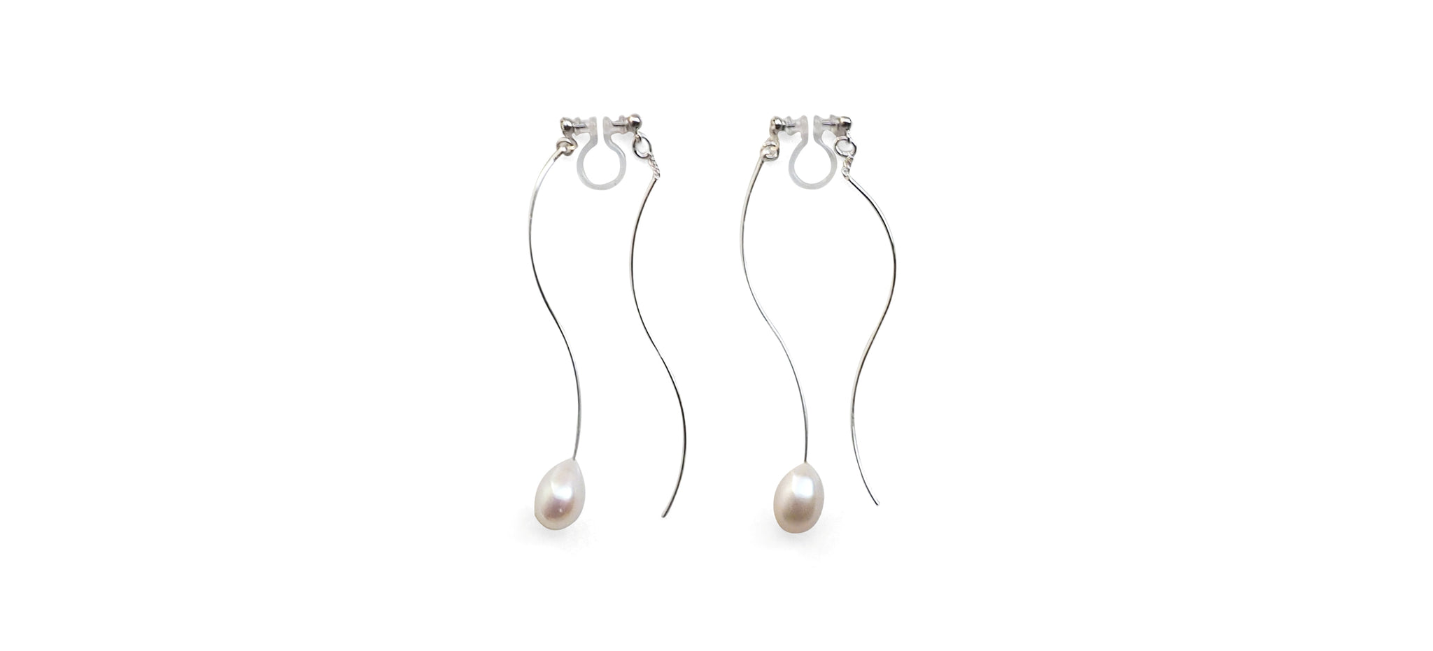 Freshwater pearl invisible clip on earrings