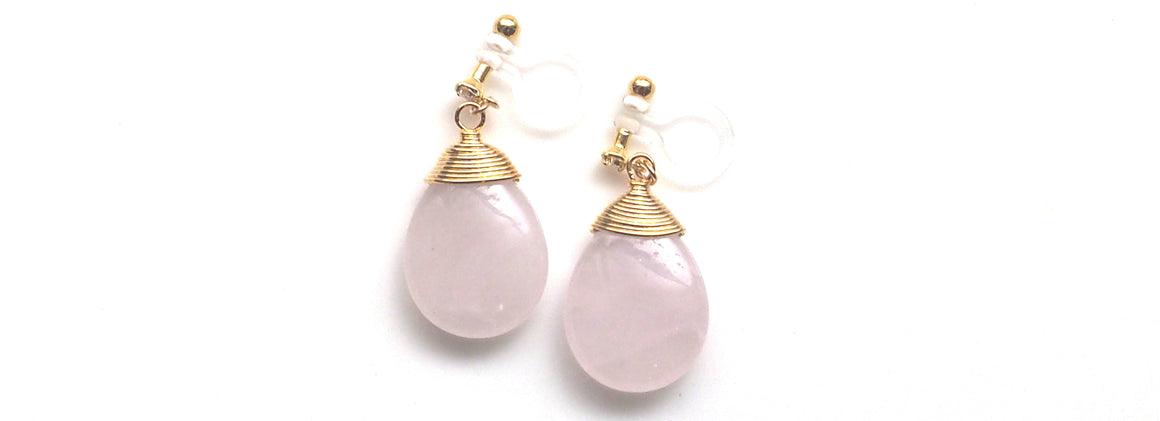 Gemstone invisible clip on earrings