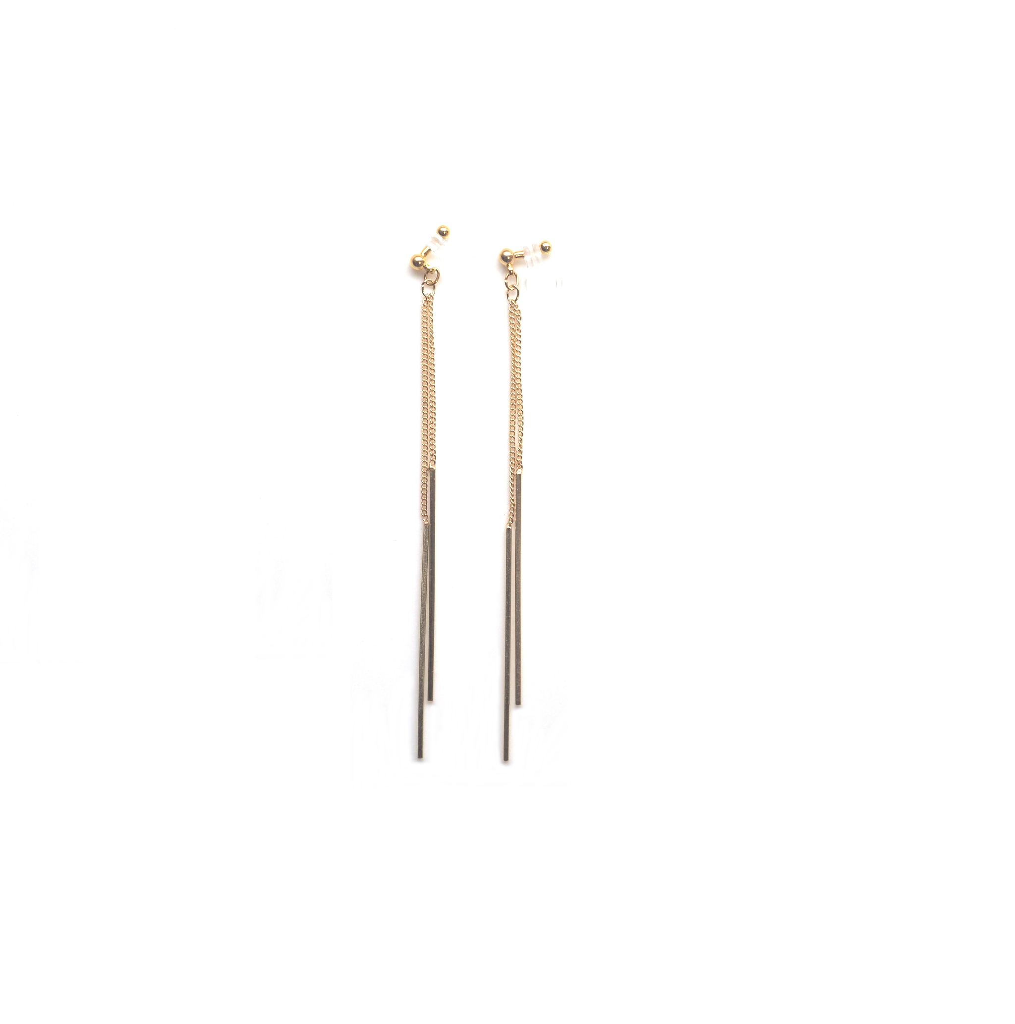Gold invisible clip on earrings