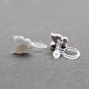Mother Of Pearl Butterfly Invisible Clip On Stud Earrings (Silver tone) - Miyabi Grace