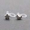 Mother Of Pearl Star and Moon Invisible Clip On Stud Earrings (Silver tone) - Miyabi Grace