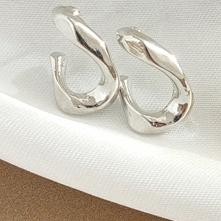 Silver Teardrop Minimal Invisible Clip On Earrings