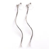 2 way silver wave ear jacket invisible clip on earrings - miyabigracejewelry.com