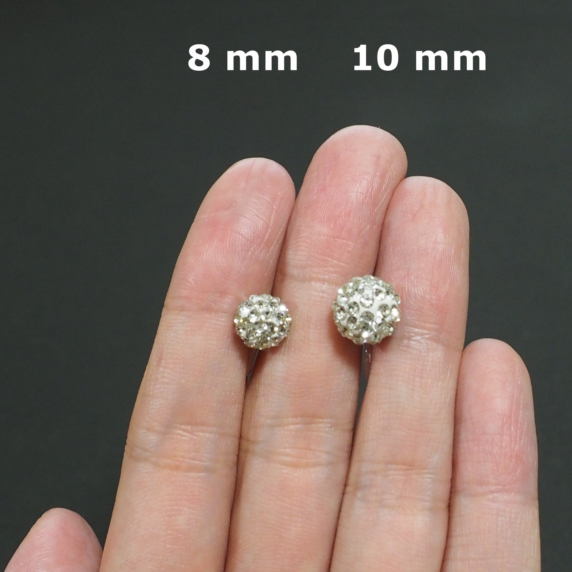Rhinestone pave ball invisible clip on earrings - miyabigracejewelry.com