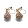 Bridal teardrop micro pave cubic zirconia invisible clip on earrings ( gold tone ) - miyabigracejewelry.com