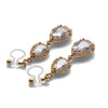 Bridal double teardrop cubic zirconia invisible clip on earrings ( gold tone ) - miyabigracejewelry.com