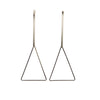 Bar and Triangle Hoop Invisible clip on stud earrings ( Gold tone ) - Miyabi Grace