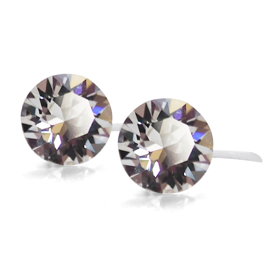 Swarovski crystal invisible clip on stud earrings - miyabigracejewelry.com