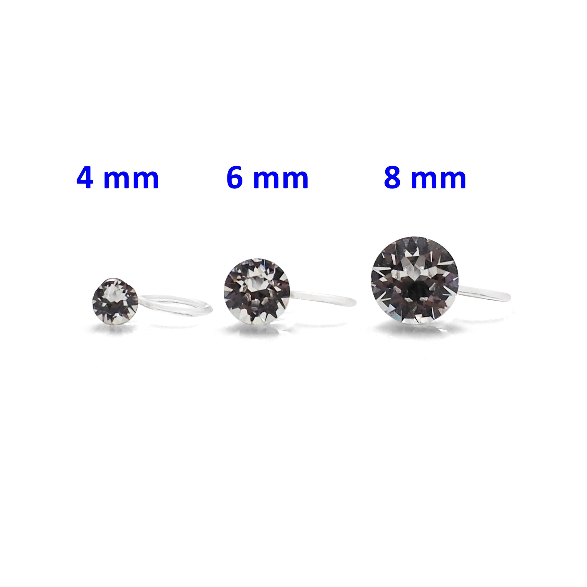 Swarovski crystal invisible clip on stud earrings - miyabigracejewelry.com