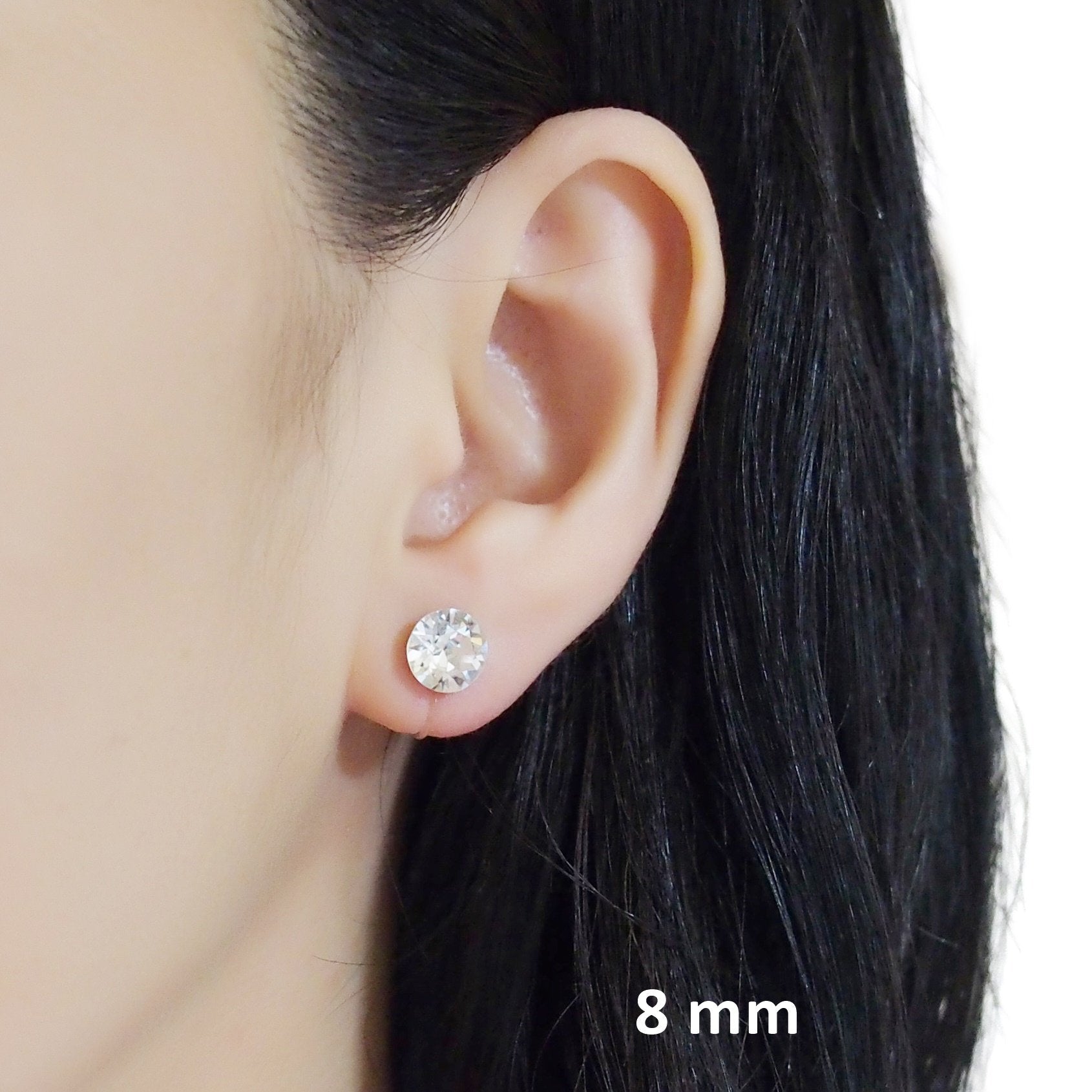 Swarovski crystal invisible clip on stud earrings - miyabigracejewelry.com
