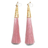 Long Pink Tassel Invisible Clip On Earrings - miyabigracejewelry.com