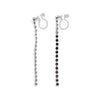 Dangle Small Dot Chain Invisible clip on stud earrings ( Silver tone ) - Miyabi Grace