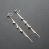 Gold chain rhinestone crystal dangle invisible clip on earrings - Miyabi Grace