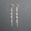 Gold chain rhinestone crystal dangle invisible clip on earrings - Miyabi Grace