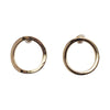 Curved Circle Hoop Invisible clip on stud earrings ( Gold tone ) - Miyabi Grace