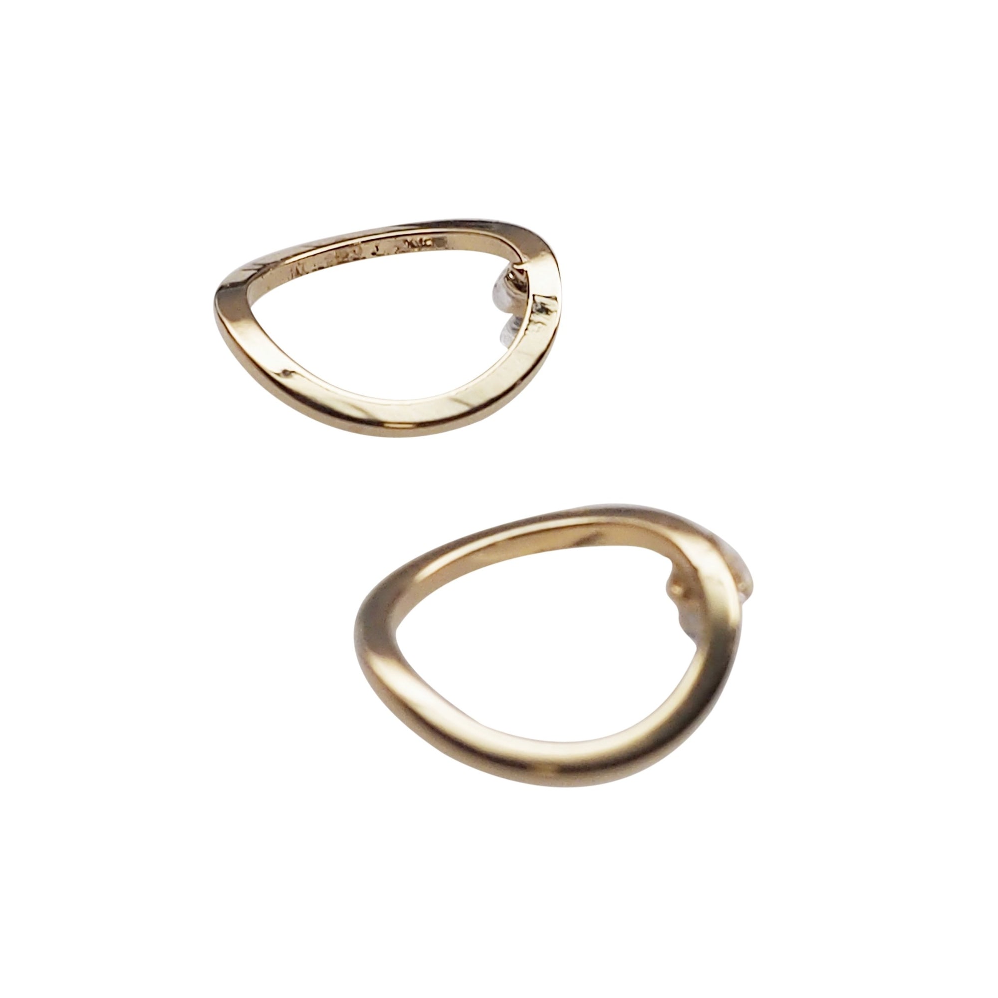 Curved Circle Hoop Invisible clip on stud earrings ( Gold tone ) - Miyabi Grace