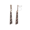 Dangle Hammered Triange Invisible clip on stud earrings ( Gold tone ) - Miyabi Grace