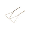 Bar and Triangle Hoop Invisible clip on stud earrings ( Gold tone ) - Miyabi Grace