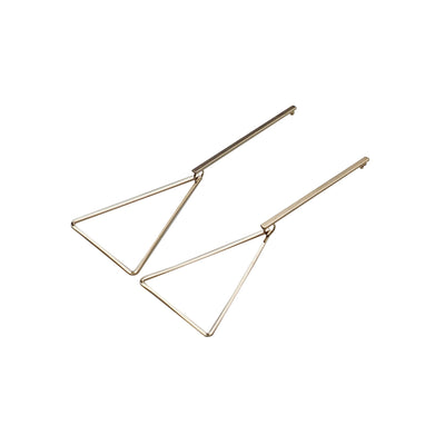 Bar and Triangle Hoop Invisible clip on stud earrings ( Gold tone ) - Miyabi Grace