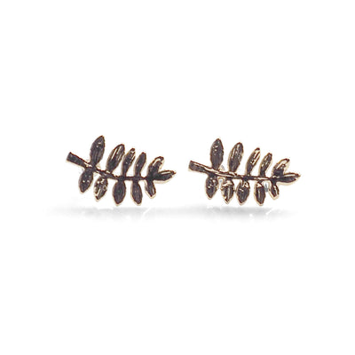Tiny Leaf Invisible clip on stud earrings ( Gold tone ) - Miyabi Grace
