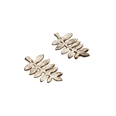 Tiny Leaf Invisible clip on stud earrings ( Gold tone ) - Miyabi Grace