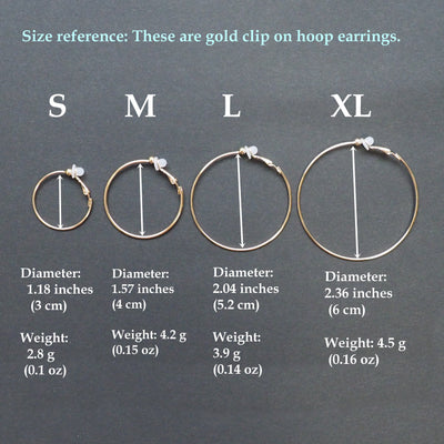 Gold Clip On Hoop Earrings - Miyabi Grace