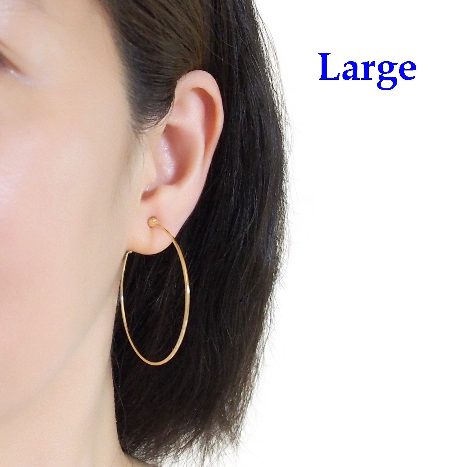 Gold Clip On Hoop Earrings - Miyabi Grace