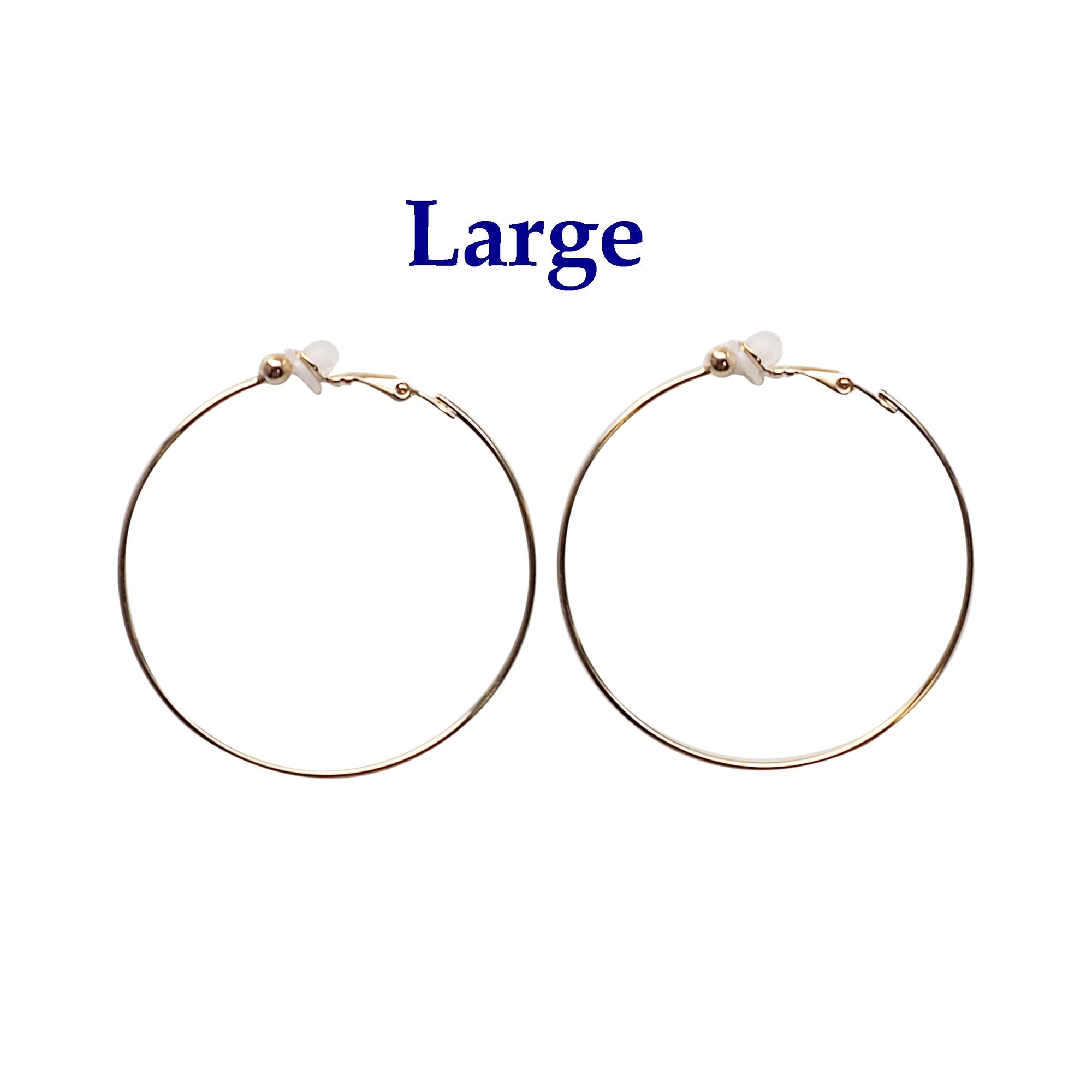 Gold Clip On Hoop Earrings - Miyabi Grace