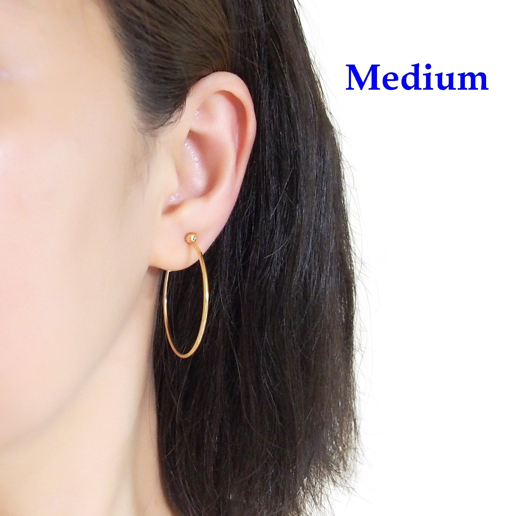 Gold Clip On Hoop Earrings - Miyabi Grace