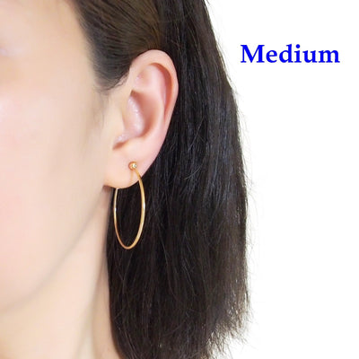 Gold Clip On Hoop Earrings - Miyabi Grace
