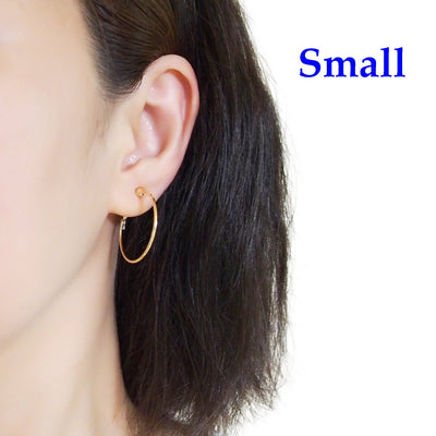 Gold Clip On Hoop Earrings - Miyabi Grace