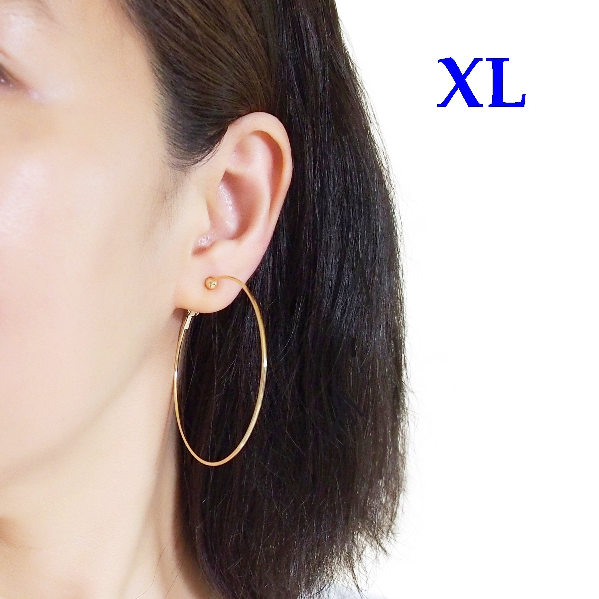 Gold Clip On Hoop Earrings - Miyabi Grace