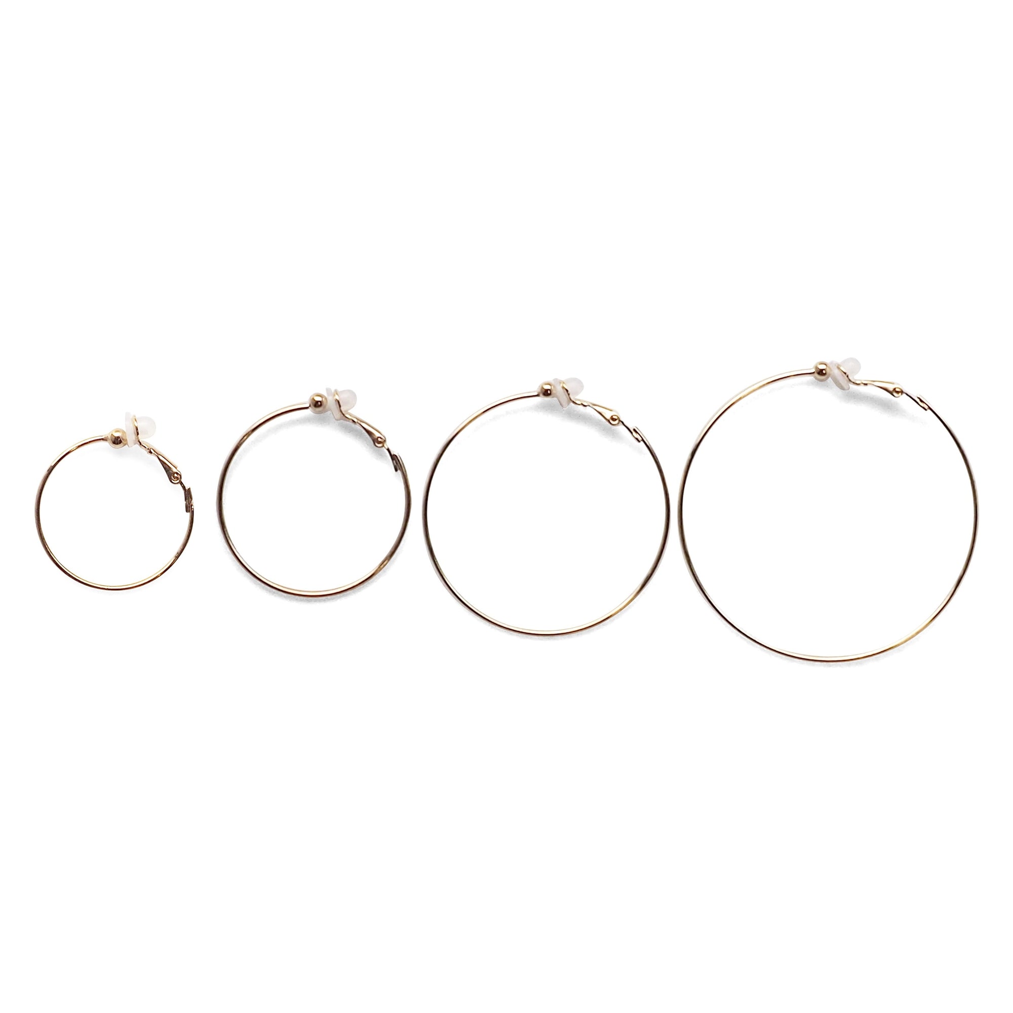 Gold Clip On Hoop Earrings - Miyabi Grace