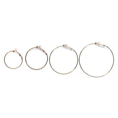 Gold Clip On Hoop Earrings - Miyabi Grace