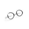 Curved Circle Hoop Invisible clip on stud earrings ( Silver tone ) - Miyabi Grace