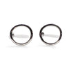 Curved Circle Hoop Invisible clip on stud earrings ( Silver tone ) - Miyabi Grace