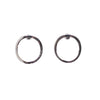 Curved Circle Hoop Invisible clip on stud earrings ( Silver tone ) - Miyabi Grace