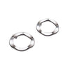 Flower Circle Hoop Invisible clip on stud earrings ( Silver tone ) - Miyabi Grace