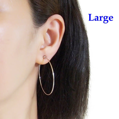 Silver Clip On Hoop Earrings - Miyabi Grace