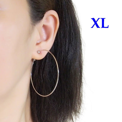 Silver Clip On Hoop Earrings - Miyabi Grace