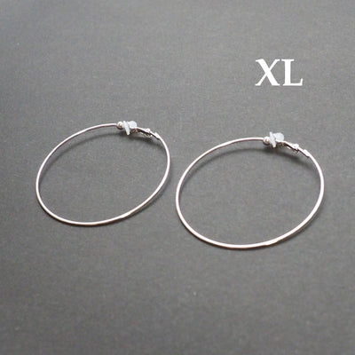 Silver Clip On Hoop Earrings - Miyabi Grace
